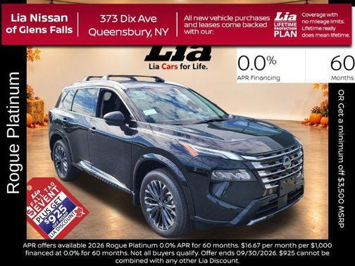 Super Black 2026 Nissan Rogue Platinum