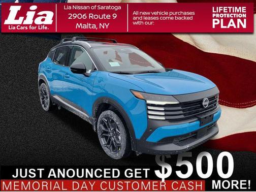 Arctic Ice Blue Metallic/Super Black 2026 Nissan Kicks SR