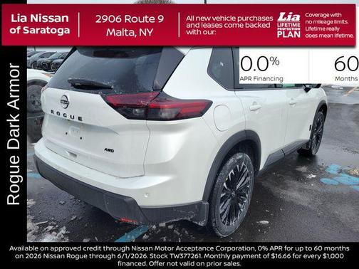 Everest White Pearl Tricoat 2026 Nissan Rogue Dark Armor