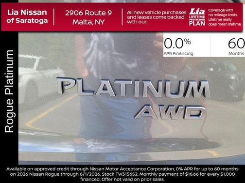 Gun Metallic 2026 Nissan Rogue Platinum
