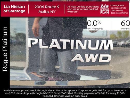 Super Black 2026 Nissan Rogue Platinum
