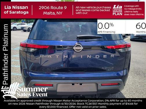 Deep Ocean Blue Pearl 2026 Nissan Pathfinder Platinum
