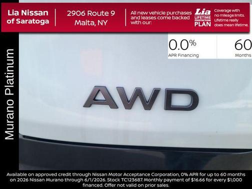 Everest White Pearl Tricoat/Super Black 2026 Nissan Murano Platinum