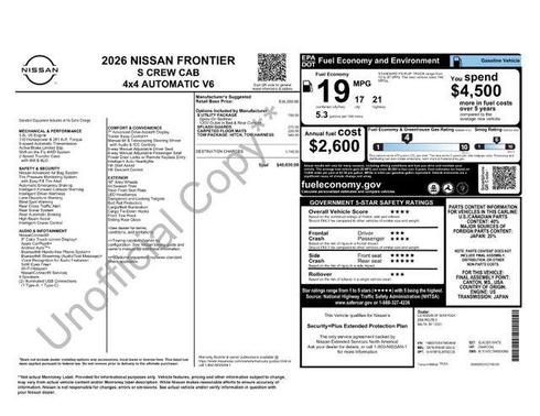 Glacier White 2026 Nissan Frontier S