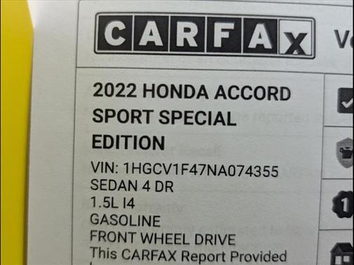 2022 Honda Accord Sport SE 1.5T