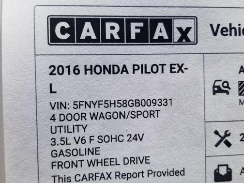 2016 Honda Pilot EX-L