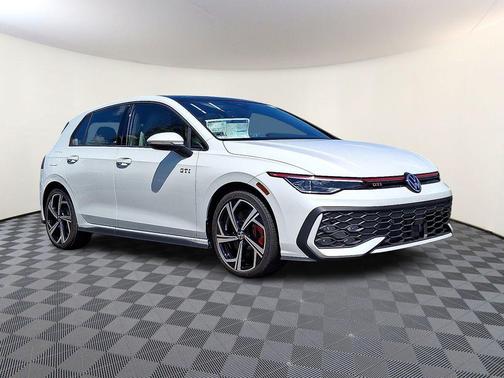 Opal White Pearl 2025 Volkswagen Golf GTI 2.0T SE DSG Hatchback