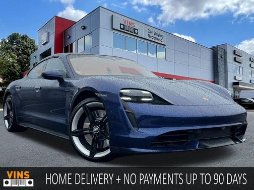 Gentian Blue Metallic 2021 Porsche Taycan Turbo