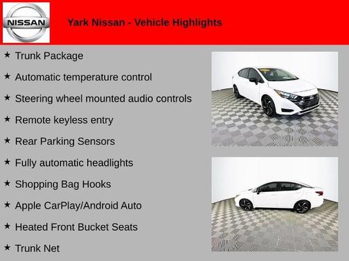 Aspen White 2025 Nissan Versa 1.6 SR
