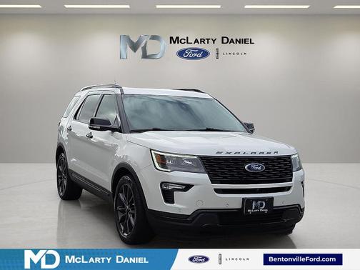 White Platinum Tri-Coat Metallic 2019 Ford Explorer sport