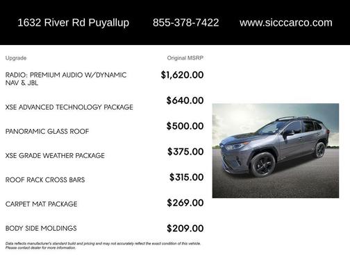 Magnetic Gray Metallic w/Midnight Black Roof 2020 Toyota RAV4 Hybrid SE