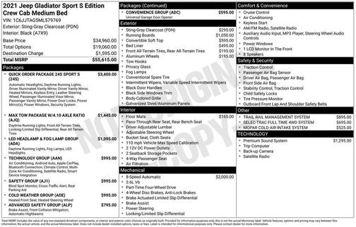 2021 Jeep Gladiator Sport S