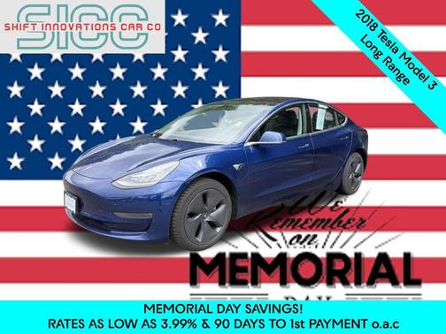 Deep Blue Metallic 2018 Tesla Model 3 Long Range