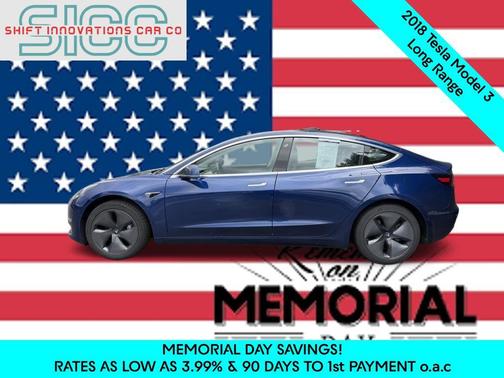 Deep Blue Metallic 2018 Tesla Model 3 Long Range