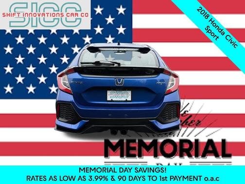Aegean Blue Metallic 2018 Honda Civic Sport