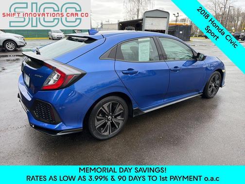 Aegean Blue Metallic 2018 Honda Civic Sport
