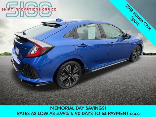 Aegean Blue Metallic 2018 Honda Civic Sport