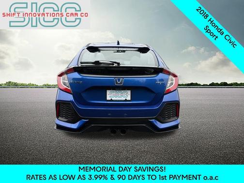 Aegean Blue Metallic 2018 Honda Civic Sport