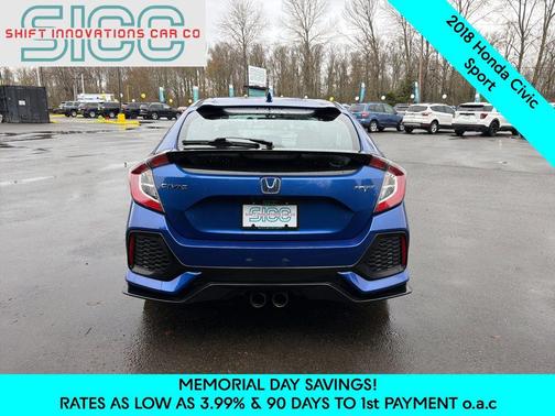 Aegean Blue Metallic 2018 Honda Civic Sport