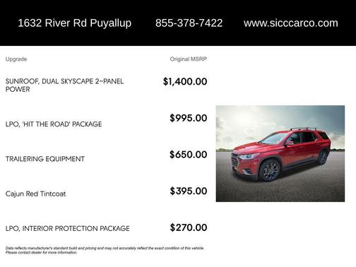 Cajun Red Tintcoat 2020 Chevrolet Traverse RS