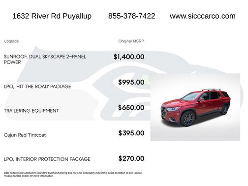 Cajun Red Tintcoat 2020 Chevrolet Traverse RS