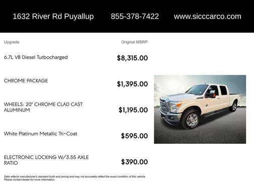 White Platinum Metallic Tri-Coat 2014 Ford F-250 Lariat