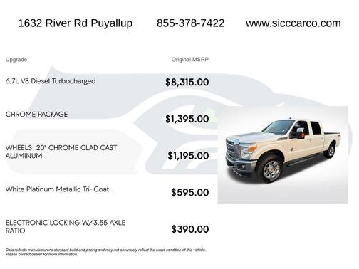 White Platinum Metallic Tri-Coat 2014 Ford F-250 Lariat
