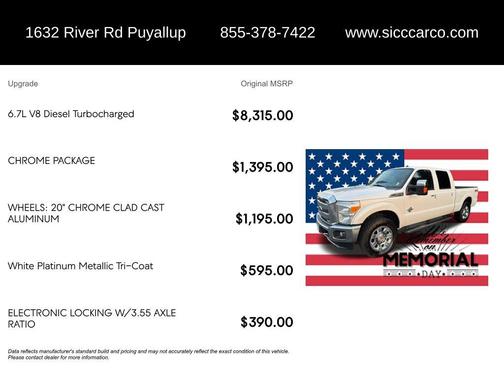White Platinum Metallic Tri-Coat 2014 Ford F-250 Lariat