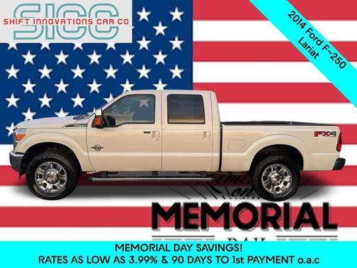 White Platinum Metallic Tri-Coat 2014 Ford F-250 Lariat