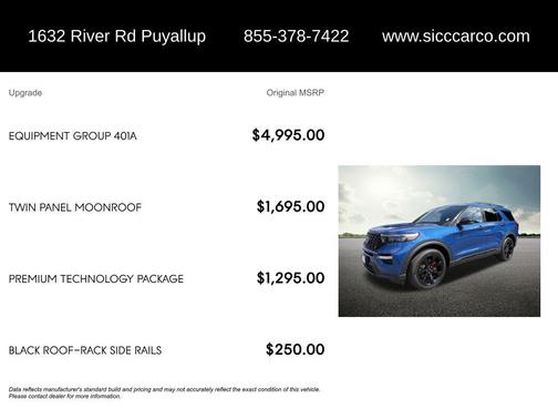 Atlas Blue Metallic 2021 Ford Explorer ST