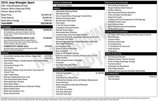 2016 Jeep Wrangler Sport