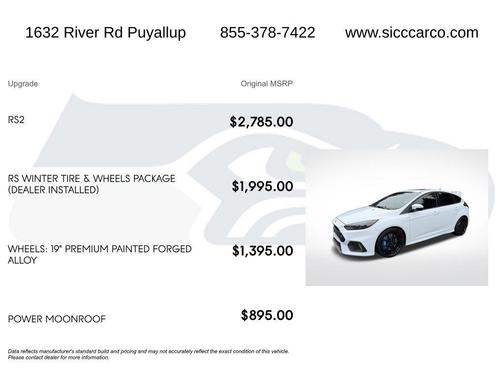 Frozen White 2016 Ford Focus RS Base