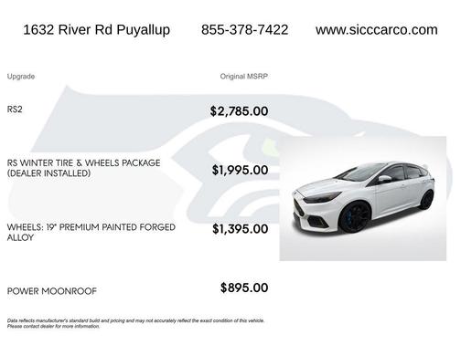 Frozen White 2016 Ford Focus RS Base