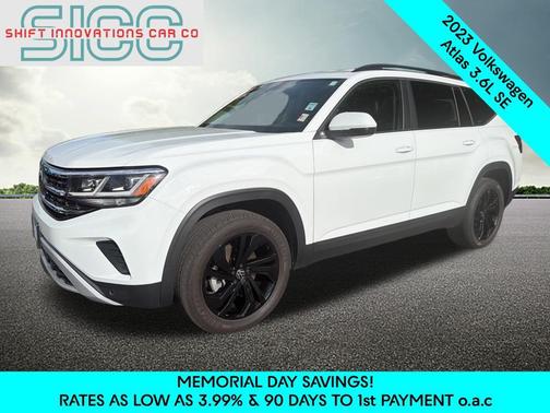 Pure White 2023 Volkswagen Atlas 3.6L SE w/Technology