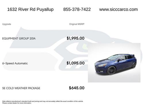 Kona Blue 2016 Ford Focus SE