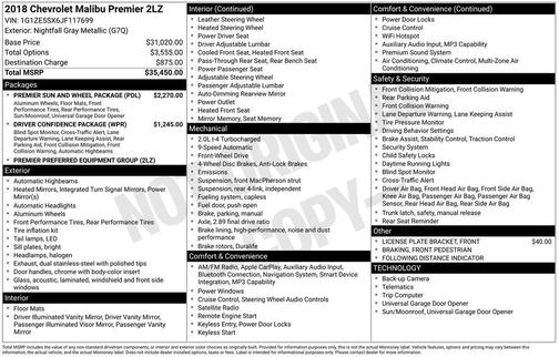 2018 Chevrolet Malibu Premier