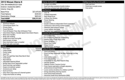 2012 Nissan Xterra S