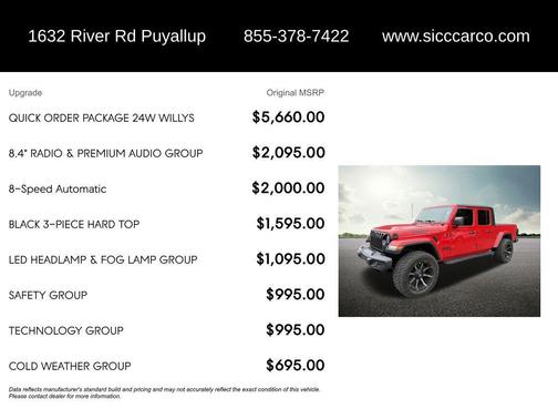 Firecracker Red Clearcoat 2021 Jeep Gladiator Willys 4x4