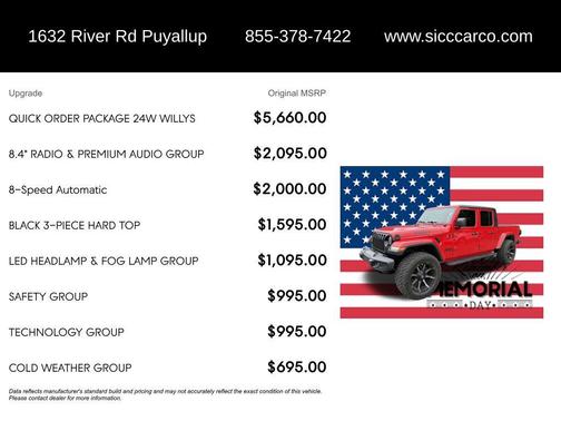 Firecracker Red Clearcoat 2021 Jeep Gladiator Willys 4x4