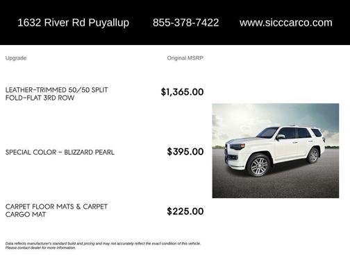 Blizzard Pearl 2016 Toyota 4Runner Limited