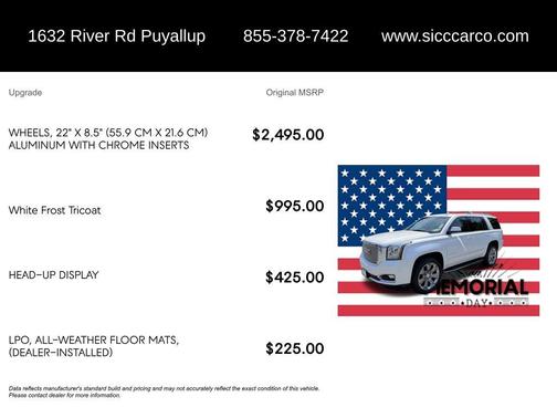White Frost Tricoat 2016 GMC Yukon Denali