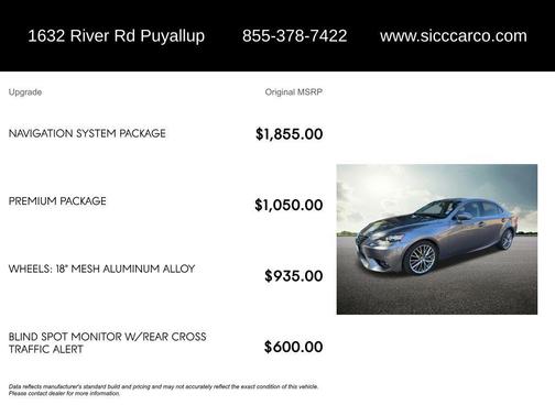 Gray Pearl 2015 Lexus IS 250 Base