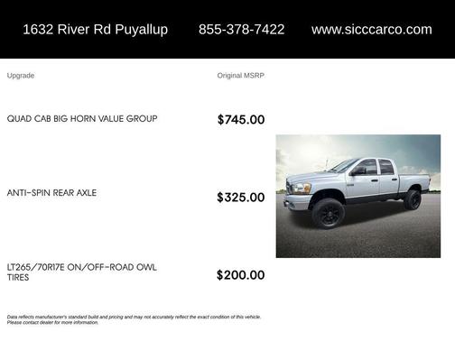 Bright Silver Metallic Clearcoat 2007 Dodge Ram 2500 SLT/TRX
