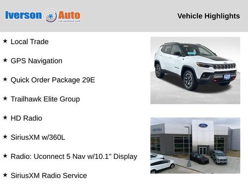 Bright White Clearcoat 2024 Jeep Compass Trailhawk