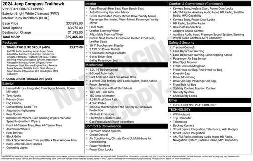 Bright White Clearcoat 2024 Jeep Compass Trailhawk