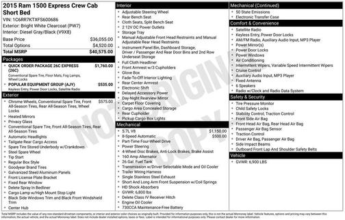 2015 RAM 1500 Tradesman/Express
