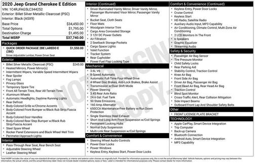 2020 Jeep Grand Cherokee Laredo E