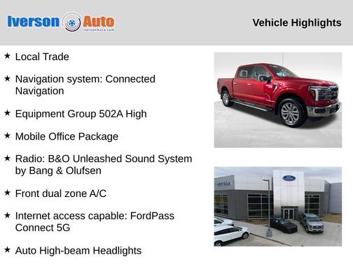 Red Metallic 2025 Ford F-150 Lariat