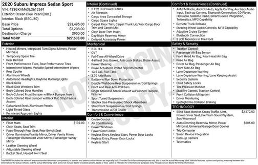 2020 Subaru Impreza Sport