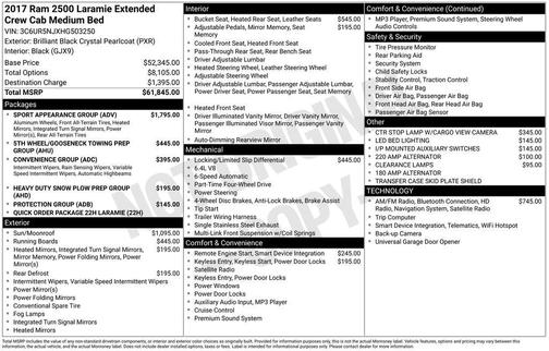 Brilliant Black Crystal Pearlcoat 2017 RAM 2500 Laramie